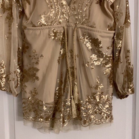 Gold Sequin Romper - Picture 5 of 9